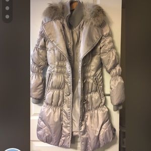 Silver Gray Duck Down Winter Puff Coat